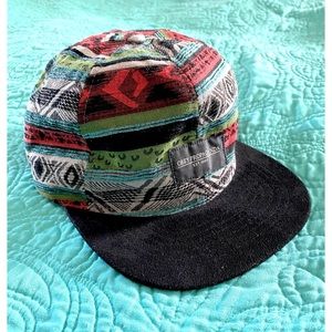 OBEY Vintage Style Pattern Strapback, Suede & Leather